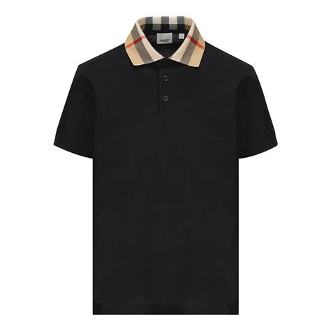 burberry pattern collar polo|Check Collar Cotton Polo Shirt in Kingfisher .